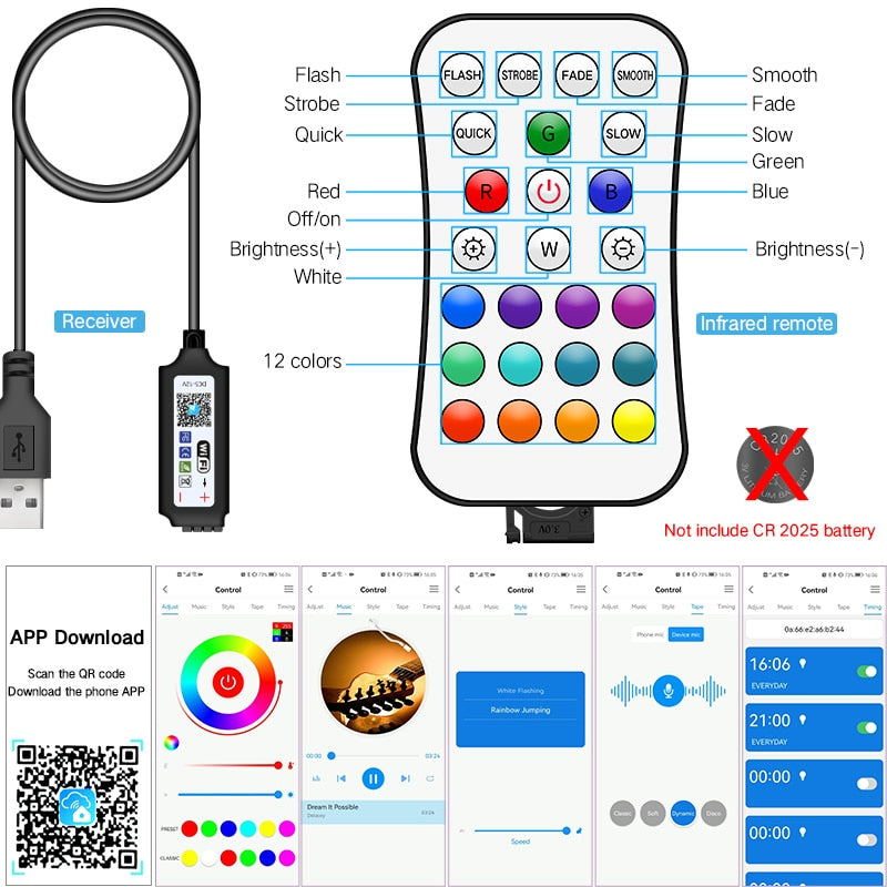 5M-30M WIFI LED Strip Lights Bluetooth